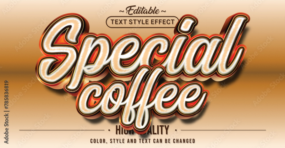 Poster Editable text style effect - Special Coffee text style theme.