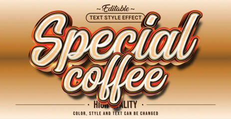 Editable text style effect - Special Coffee text style theme.