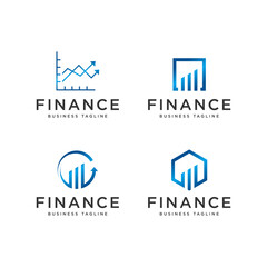 Financial logo design creative concept Vector