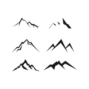 peak logo mountain icon template design