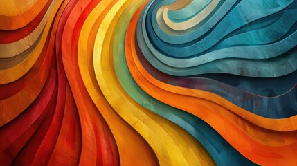 Creative rainbow background made of paper strips.