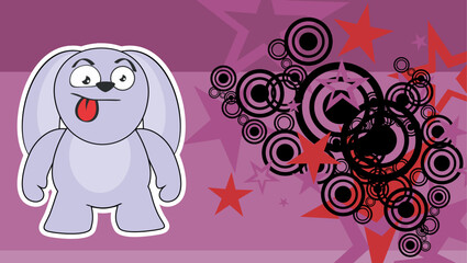 chibbi bunny character cartoon background in vector format