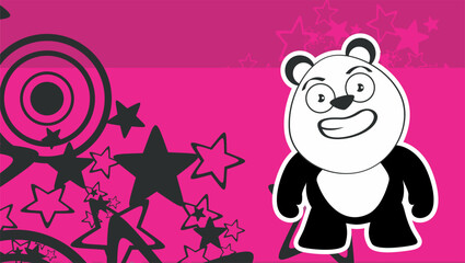 chibbi panda bear  character cartoon background in vector format