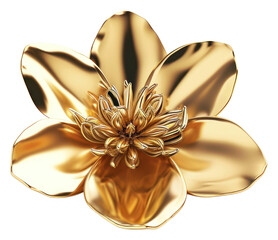 PNG Flower gold jewelry brooch - obrazy, fototapety, plakaty