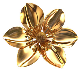 PNG Flower gold jewelry brooch - obrazy, fototapety, plakaty