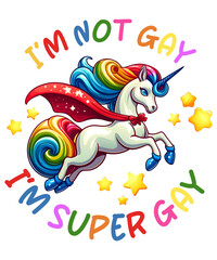 Unicorn Super Gay Pride LGBT PNG