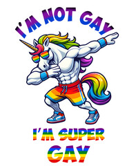 Super Gay Unicorn LGBT Sublimation