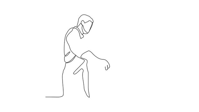 Animated self drawing of blacksmith working activity video illustration. Blacksmith working activity design in simple linear style. blacksmith design concept vide illustration, suitable for asset.