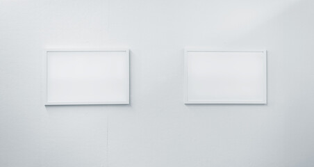 two white frame on wall mockup