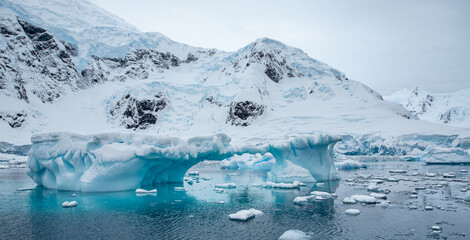 beautiful iceberg in Skontrop Cove near Paradise Bay, Antarctica