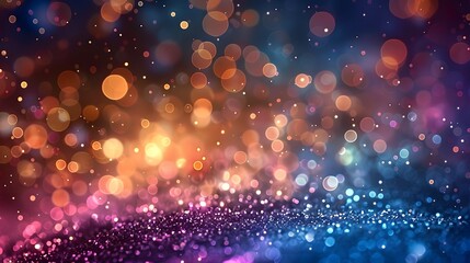 Beautiful glitter background, glowing light effects, bokeh effect, blurred background, soft tones, and a sense of dreaminess. - obrazy, fototapety, plakaty