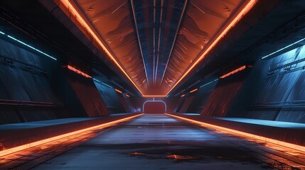 Naklejka premium Futuristic modern tunnel