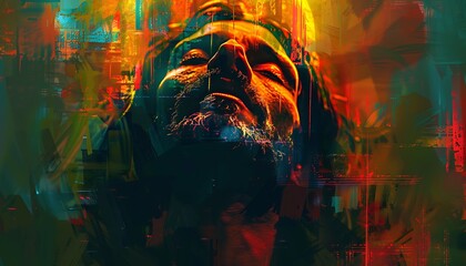 "Abstract Colorful Illustration of Jesus Christ"