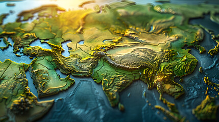 crab in the water,
3D World map focused on East Europe. Ukraine and Russian war concept - obrazy, fototapety, plakaty