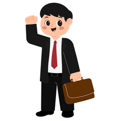 Businessman Boy Character Illustration