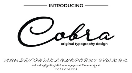 Cobra Font Stylish brush painted an uppercase vector letters, alphabet, typeface