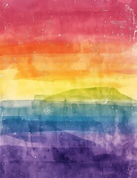 colored sky mountain background torn paper edges pride parade album artists rendition young faded colors explosions