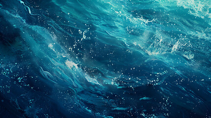 Mesmerizing Oceanic Allure: An Abstract Impression of the Deep Blue Sea - obrazy, fototapety, plakaty