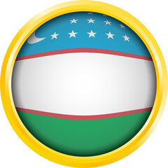 UZBEKISTAN FLAG CIRCEL SHAPE