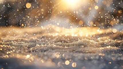 Glittering abstract textures, simulating the sparkling effect of sunlight on snow.