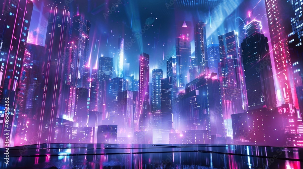 Poster a metallic stage set against a neonlit metropolis showcases the electrifying and boundarypushing mak