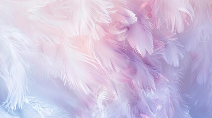 Fototapeta na wymiar Soft, feathery abstract textures in white and pastels, symbolizing Easter chicks and bunnies. 