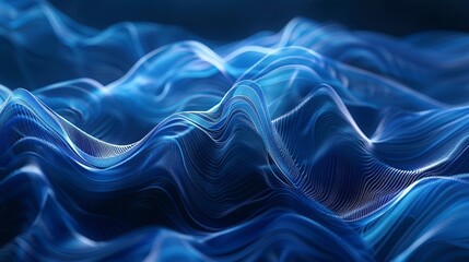 Soft glowing abstract pulses, rhythmic in deep blues, symbolizing the heartbeat of digital life.  - obrazy, fototapety, plakaty