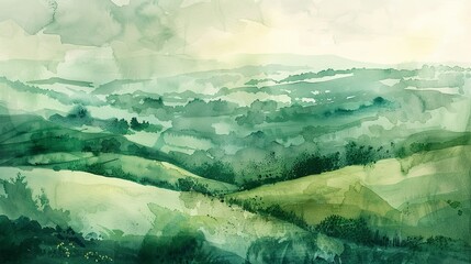 Soft, watercolor washes in various shades of green, evoking the lush landscapes of the Emerald Isle. 