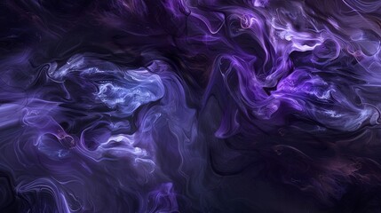 Swirling abstract mists in deep purples and blacks, symbolizing the mysterious Halloween night. - obrazy, fototapety, plakaty