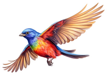 PNG Painted bunting flying bird drawing animal