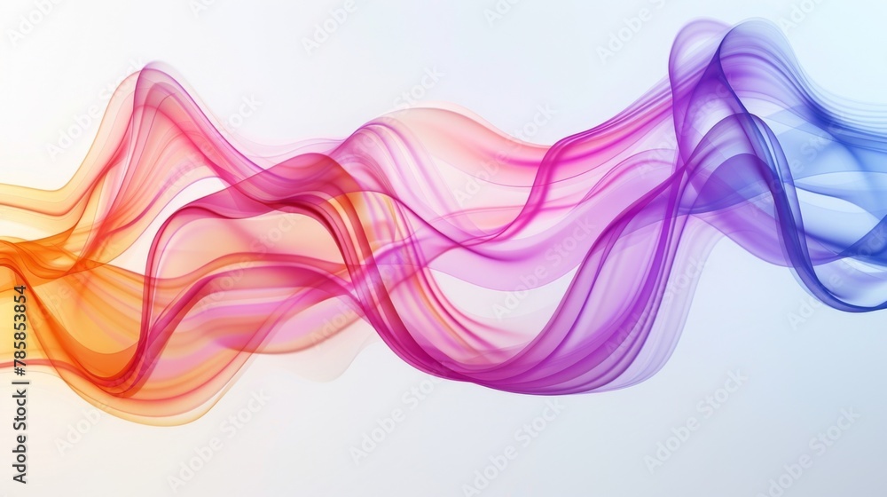 Aufkleber gradient trendy smoke waves colorful background wallpaper. 3d render creative smoke swoosh style sof