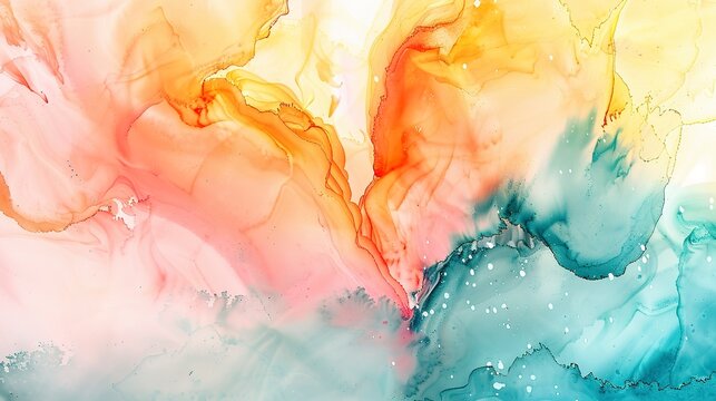 Soft pastel watercolor merge, abstract heart shapes blending, symbolizing growing love.