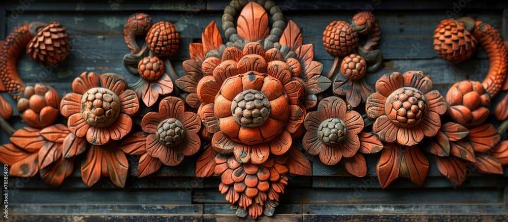 Poster the wall is adorned with an array of different kinds of blooming flowers, creating a vibrant and col