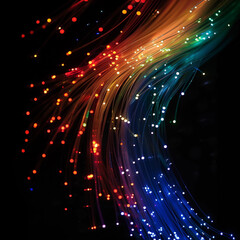 Fototapeta na wymiar A colorful, rainbow-like light display with many small, bright dots
