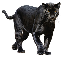 PNG Majestic black panter wildlife leopard animal