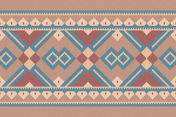 Ikat Seamless Pattern Embroidery Background. Ikat Diamond Geometric Ethnic Oriental Pattern Traditional. Ikat Aztec Style Abstract Design for Print Texture,fabric,saree,sari,carpet.