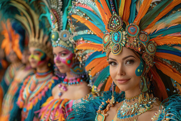 Fototapeta premium Cultural diversity and richness in a grand extravaganza of global celebrations