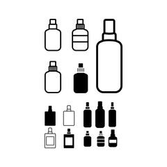 Bottle cosmetic icon set