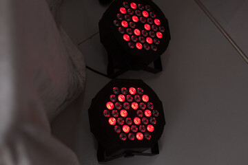 photograph of lighted led lights for a party.