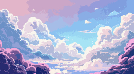 Cartoon Illustration Clouds background, Vector 