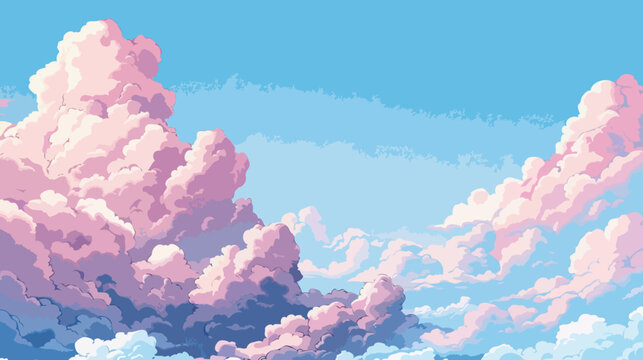 Cartoon Illustration Clouds background, Vector 