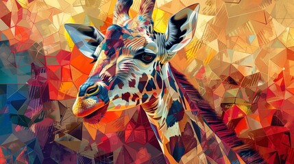 Abstract safari journey, geometric wild fusion