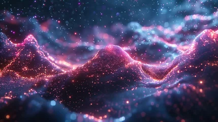 Selbstklebende Fototapeten Abstract nucleotide nebula, shimmering in data streams © Seksan
