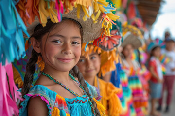 Obraz premium Lively moment capturing the excitement of breaking piñatas during Cinco de Mayo festivities