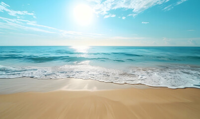 Fototapeta na wymiar summer time in beautiful beach background copy space