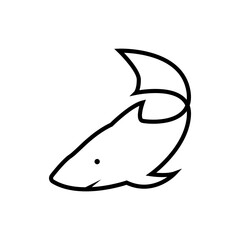 Fish line icon vector