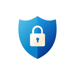 Shield with padlock vector illustration. Suitable for design element of digital security and internet protection system.