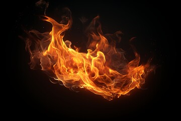 Fototapeta premium Fire flames isolated on black background