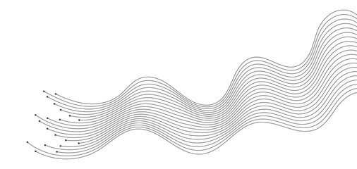 Flowing Dot Wave halftone gradient pattern on transparent background