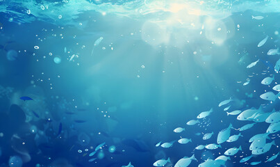 Fototapeta na wymiar ocean day background with beautiful underwater and fish